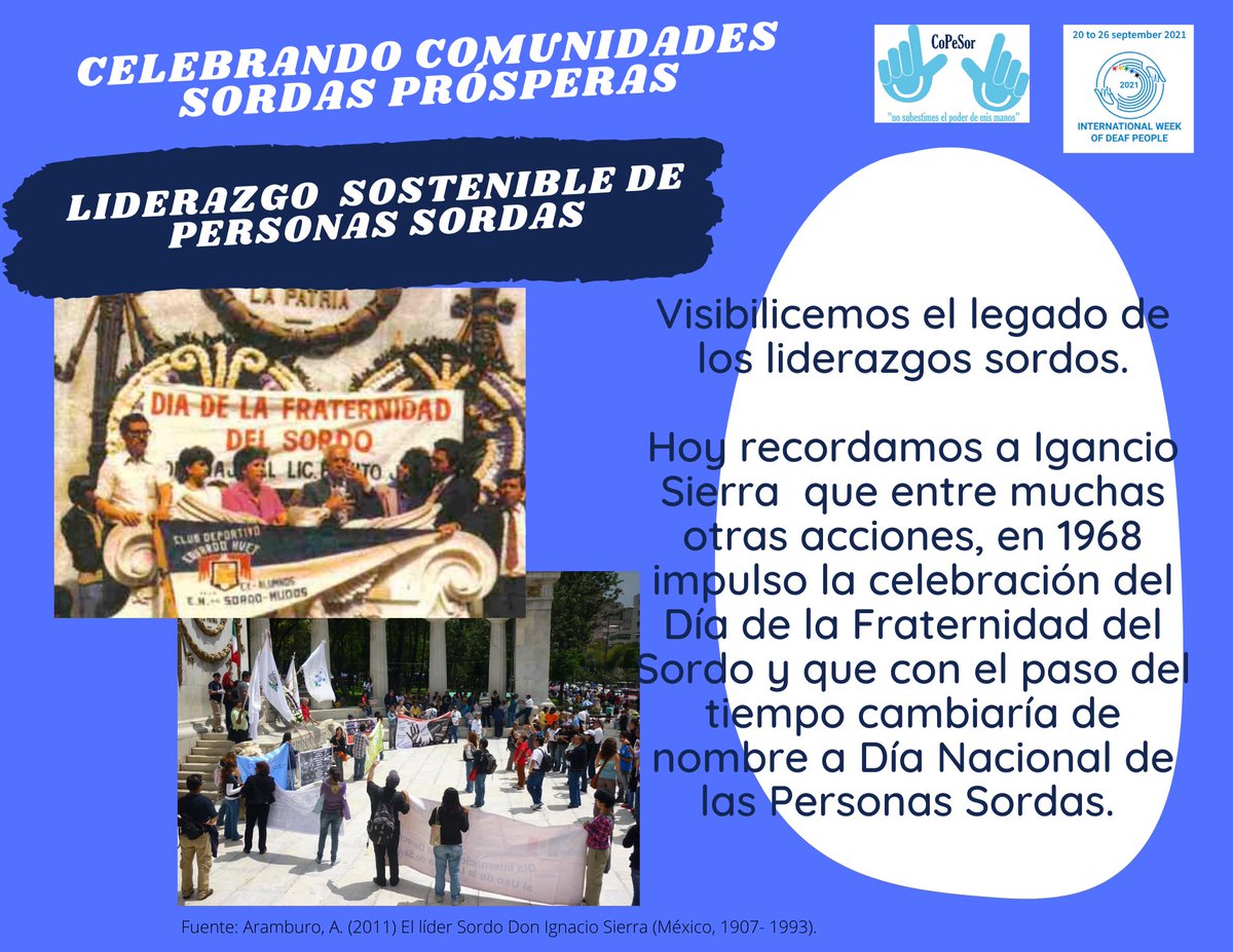Segundo Día de la Semana Internacional de las Personas Sordas 

Liderazgo sostenible de personas sordas. 

#deafleadership #deafawarenessweek #comunidadsorda