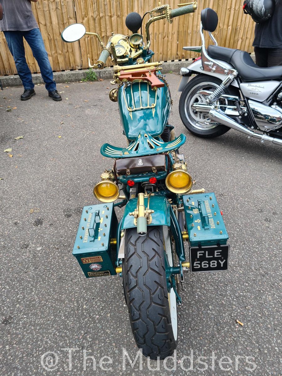 TrevorMudd's tweet photo. How about this #steampunk inspired work of art motorcycle. Built from scratch in 18 months, pretty awesome 😎 https://t.co/c8etV0dMhh