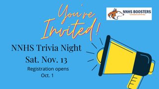 Get your teams ready for NNHS Booster Club trivia night!    Fun night of raising funds for Huskies with friends!!
