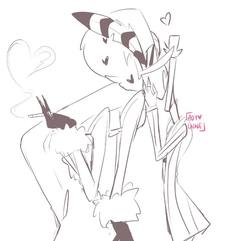 Struggled with art a bit these past days so here's just a Vox x Valentino doodle #HazbinHotel