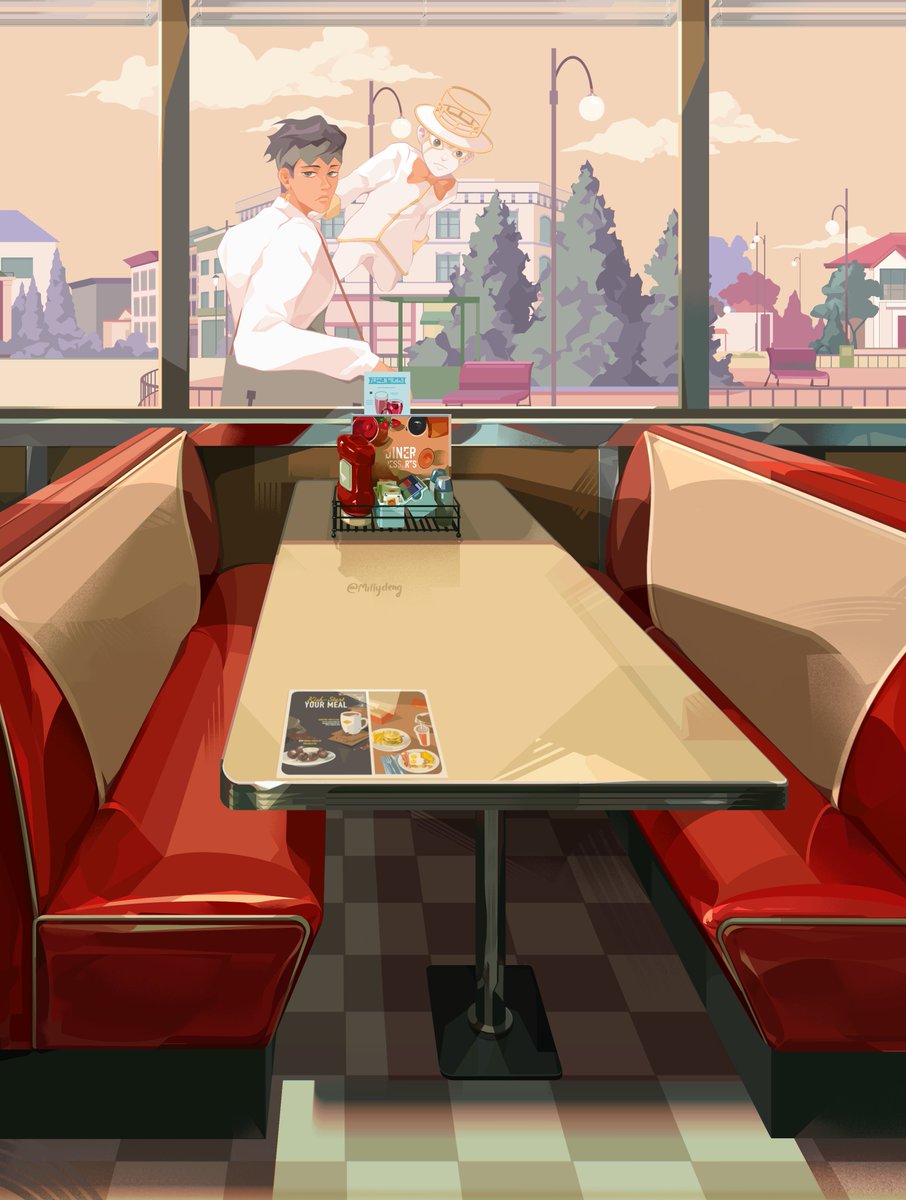 millydeng's tweet photo. 📍 Denny's, Morioh-cho

#JJBA https://t.co/9OVRWrS1dD