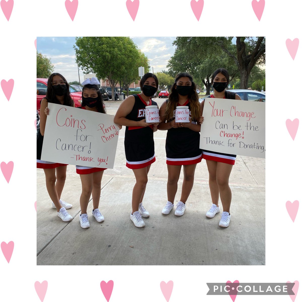 MrsCisnerosCFB's tweet photo. Our awesome cheerleaders supported our Coins for Cancer Fundraiser this morning! We would love any and all donations ❤️🦅#ConstructingGreatness #WatchUsSoar #CoinsforCancer #CheerleadersRock @PerryAthletics1 @DrChapmanCFBISD @CFBISD @lancehamlin @drdanawest https://t.co/Q7TuCmQIh9
