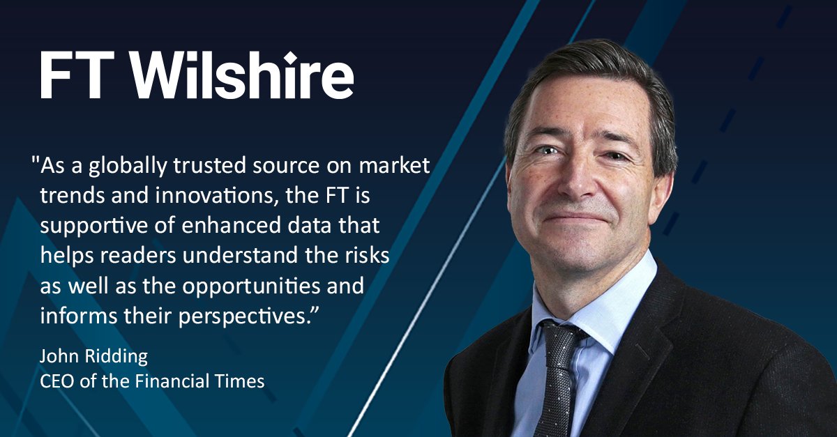 WilshireAssoc's tweet photo. John Ridding, CEO of the @FT, on the launch of the FT Wilshire Digital Asset Indexes: "There is a need and an opportunity to provide investors and readers with authoritative metrics, news and analysis." https://t.co/PpOD2BaMSg https://t.co/jPDNoZT4I6
