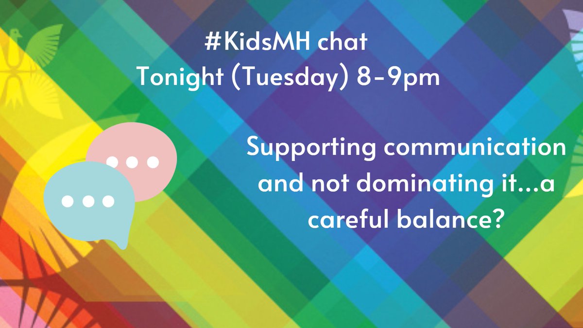 phoenixgrouphq's tweet photo. The theme for today's #KidsMH chat at 8-9 is 'supporting communication and not dominating it...a careful balance.'. This comes from a lot of things I've been reading &amp; thinking about the links between those conversations. Hope you can join us soon! https://t.co/fypVBzC50h