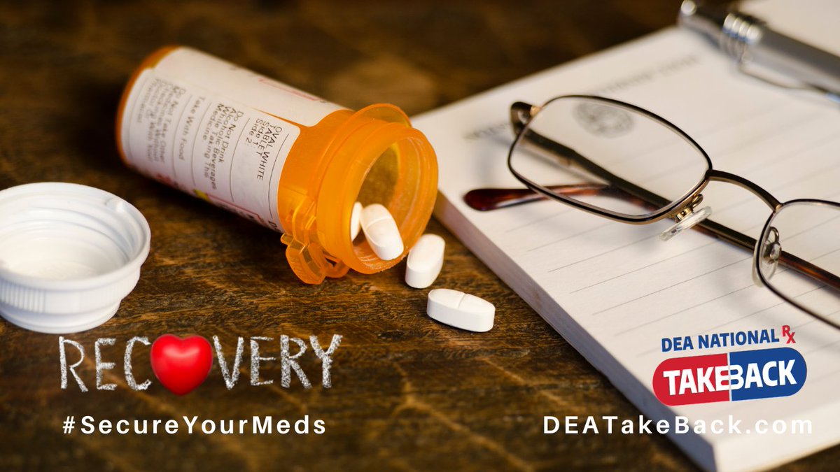 DEAHQ's tweet photo. During International Recovery Month, secure your expired, unused, and unwanted Rx meds and bring them to the next #TackeBack Day on October 23rd. Help keep your community safe. #RecoveryisforEveryone #recoverymonth #endoverdose
Learn more:  https://t.co/DMoRodhACM https://t.co/k46tc6s4d0