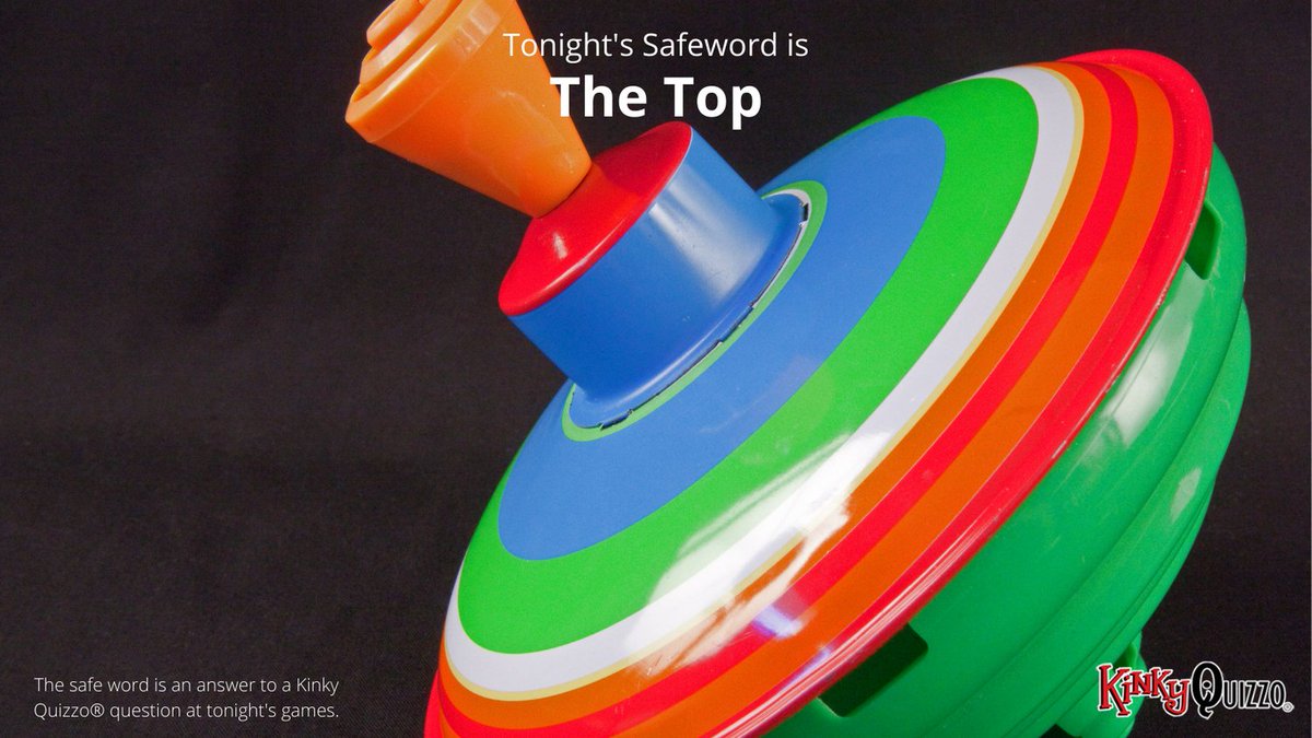 Use the SAFEWORD:
One of the answers at Kinky Quizzo® tonight is "The Top".
Come out to play!
kinkyquizzo.com