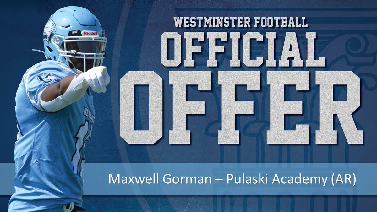 Max Gorman (@mgorm61) on Twitter photo Excited to get my first offer to play football at Westminster College! Thank you <a href="/coach_silvers/">Broc Silvers</a> for the offer. <a href="/PABruinFootball/">PA Bruin Football</a> <a href="/WESTMOFB/">Westminster College Football</a> <a href="/alucas80/">Anthony Lucas</a> <a href="/barnhill_jerrod/">Jerrod Barnhill</a> Excited to get my first offer to play football at Westminster College! Thank you <a href="/coach_silvers/">Broc Silvers</a> for the offer. <a href="/PABruinFootball/">PA Bruin Football</a> <a href="/WESTMOFB/">Westminster College Football</a> <a href="/alucas80/">Anthony Lucas</a> <a href="/barnhill_jerrod/">Jerrod Barnhill</a>