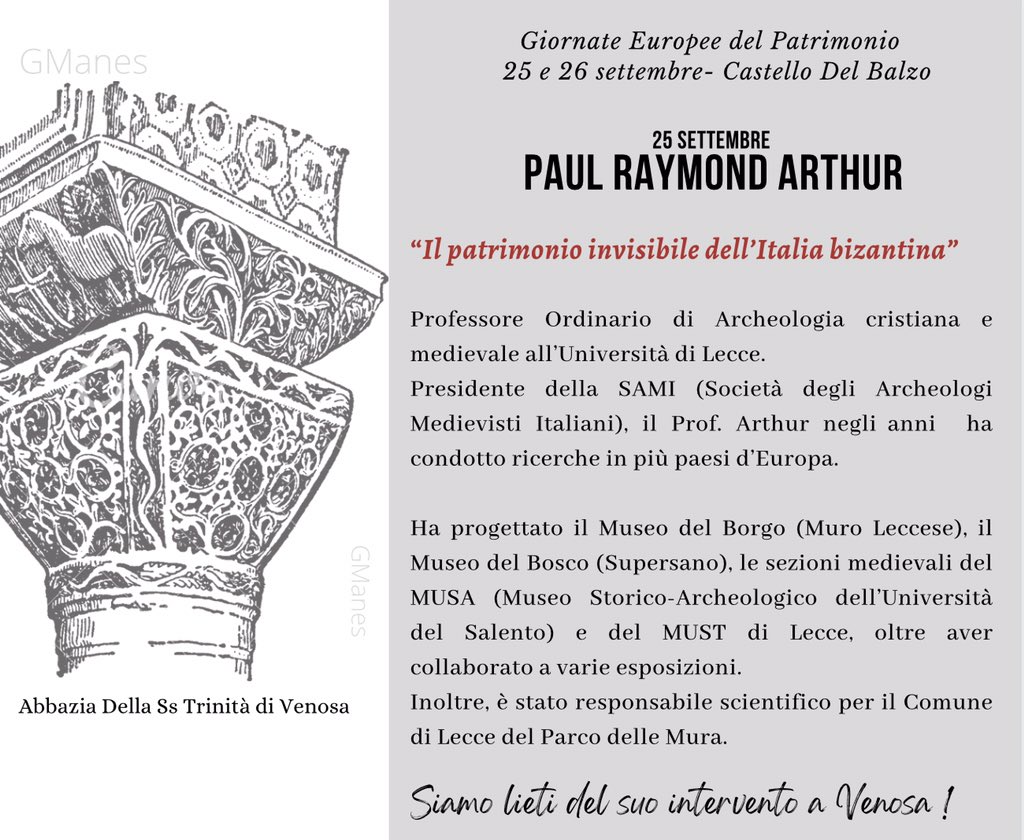 📌Anche quest’anno #gep2021 #Venosa #PaulArthur #ArteBizantina #Italiabizantina #Basilicata #arteinBasilicata #EventiBasilicata #Mic #Heritage #MuseiBasilicata #CulturalHeritage #TrinitàdiVenosa #AbbaziaVenosa