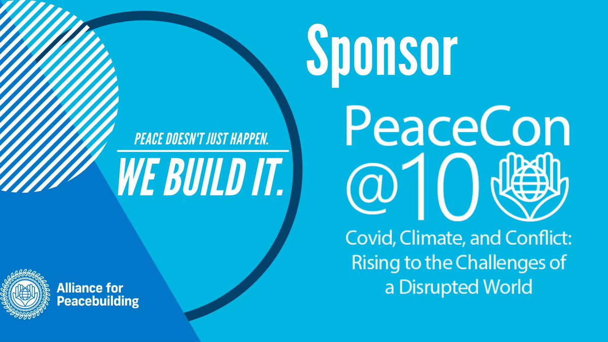 It's International Day of Peace!

On this special day for peacebuilding, AfP invites you to sponsor our upcoming annual conference, PeaceCon@10! Sponsorship provides an unmatched opportunity to show your organization’s commitment to uniting for peace.

allianceforpeacebuilding.org/2021-sponsorsh…