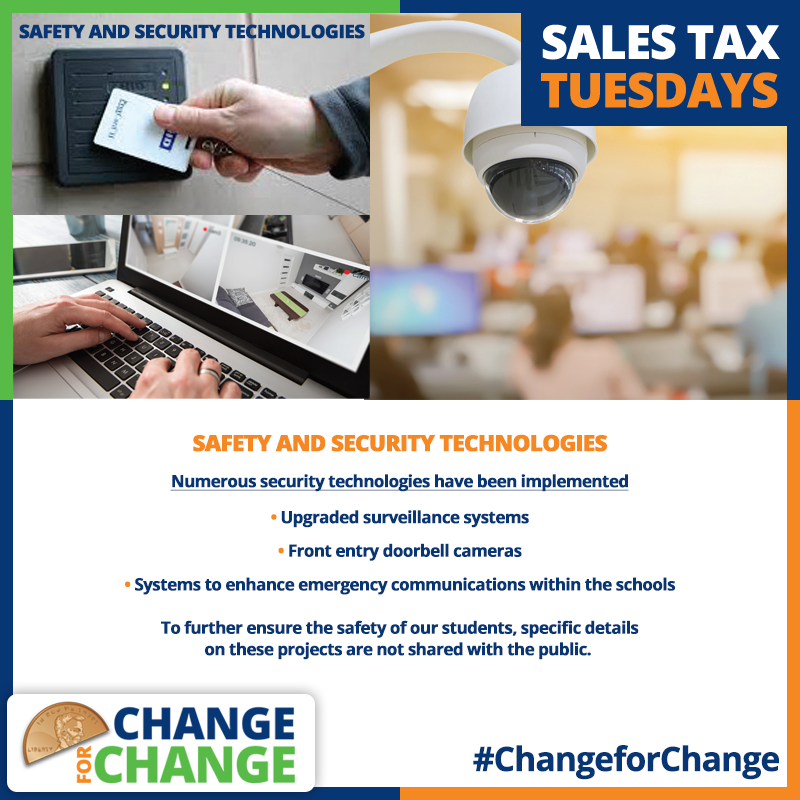 It's Sales Tax Tuesday! A half cent can add up to a whole lot and help us upgrade the safety and security technology on all our school campuses.
Thank you Lee County for your investment! #LoveLeeSchools #ChangeForChange