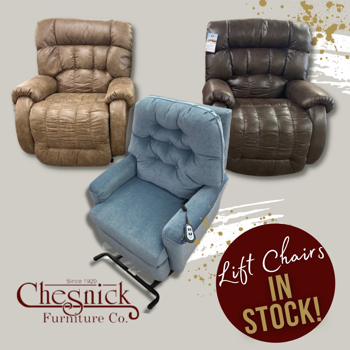 New Lift Chair inventory has arrived on the showroom floor! 
Free delivery within Victoria County & Free Financing for qualified items. 
Upgrade your level of comfort today! 

#Chesnicks #LiftChairs #VictoriaTexas