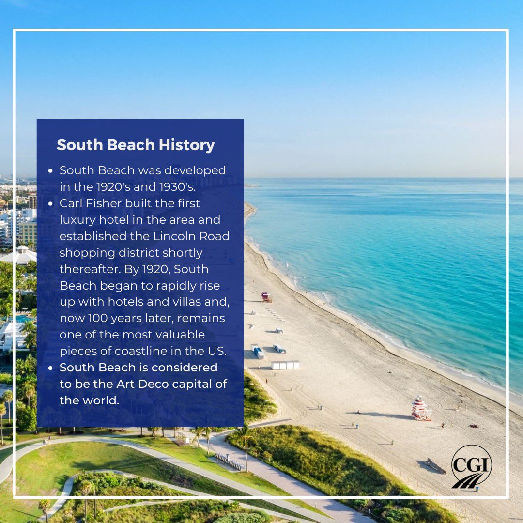 A strip with an incredible history, right off the Atlantic Ocean, South Beach has something for everyone from sandy beaches to world class golf &amp; spas. CGI Merchant Group is excited to partake in the reinvention of Ocean Drive.