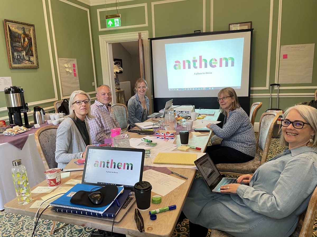 helenbarker79's tweet photo. The new @AnthemTrust exec team meeting in person for the first time! Productive and constructive, and good to spend time building the team. #placetothrive https://t.co/2t6kcQl80J
