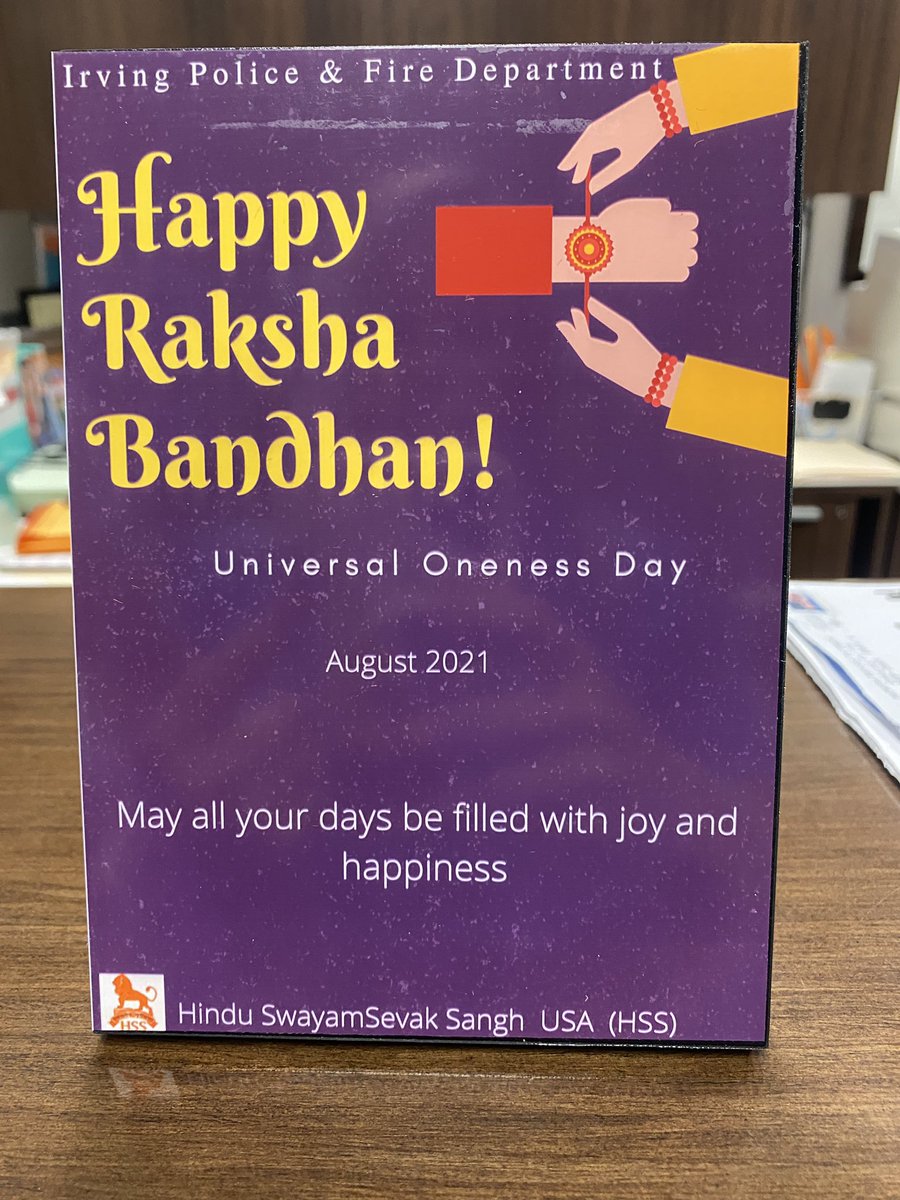 IrvingPD's tweet image. Thank you Hindu Swayamsevak Sangh USA it was an honor to celebrate Raksha Bandhan with you.