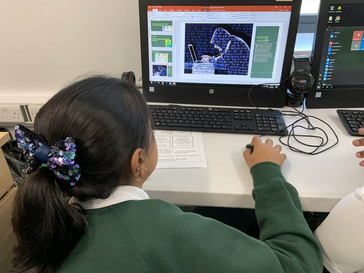 EatSleepICTRpt's tweet image. Year 5 have been learning how to create PowerPoints all about #OnlineSafety. They added some great animations, transitions and hyperlinks to some of their favourite online safety websites like Think U Know and @CEOPUK. 
#CoreSkills #DigitalPresentation
