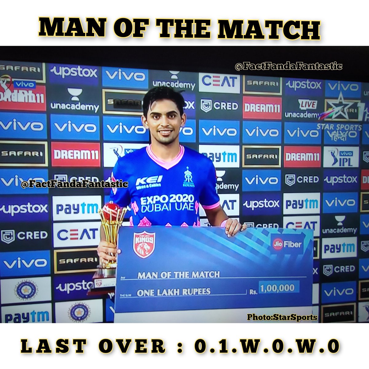 Superb last over 

#kartiktyagi #RR #ipl