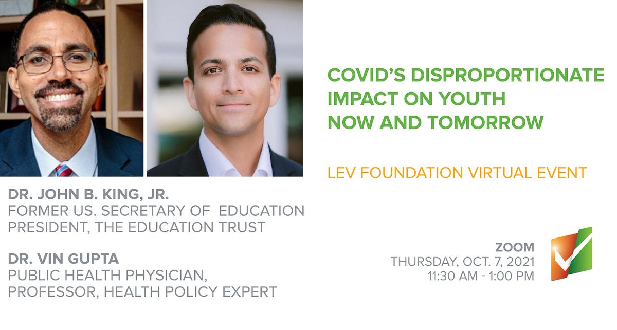 Register now! Free statewide <a href="/edvoters/">League of Education Voters (LEV) - now on Bluesky</a> annual virtual event Oct 7, featuring former <a href="/usedgov/">U.S. Department of Education</a> Secretary <a href="/JohnBKing/">Dr. John B. King, Jr.</a>, President of <a href="/EdTrust/">EdTrust</a>, and Health Policy Expert <a href="/VinGuptaMD/">Dr. Vin Gupta</a> exploring #COVID19 academic and #MentalHealth impacts on students. bit.ly/2021covidyouth… #WAedu