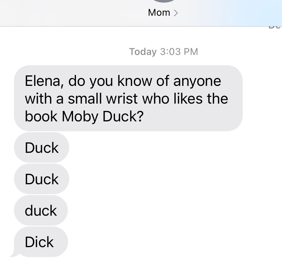 Ah, the classic children's game "Duck, Duck, Dick"