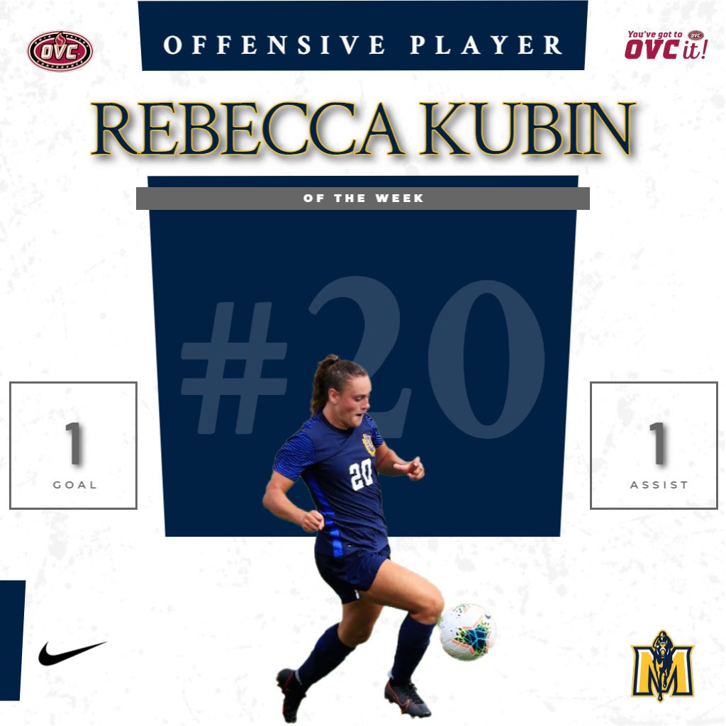 Murray State Soccer (@racerssoccer) on Twitter photo The Rookie and The Vet👊
Congrats to <a href="/morganbodker2/">Morgan Bodker</a> and <a href="/BeccaKubin/">Becca Kubs</a> on being named <a href="/OVCSports/">Ohio Valley Conference</a> Players of the Week🔥🤩
#WeAreRacers🏇 | #OVCit The Rookie and The Vet👊
Congrats to <a href="/morganbodker2/">Morgan Bodker</a> and <a href="/BeccaKubin/">Becca Kubs</a> on being named <a href="/OVCSports/">Ohio Valley Conference</a> Players of the Week🔥🤩
#WeAreRacers🏇 | #OVCit