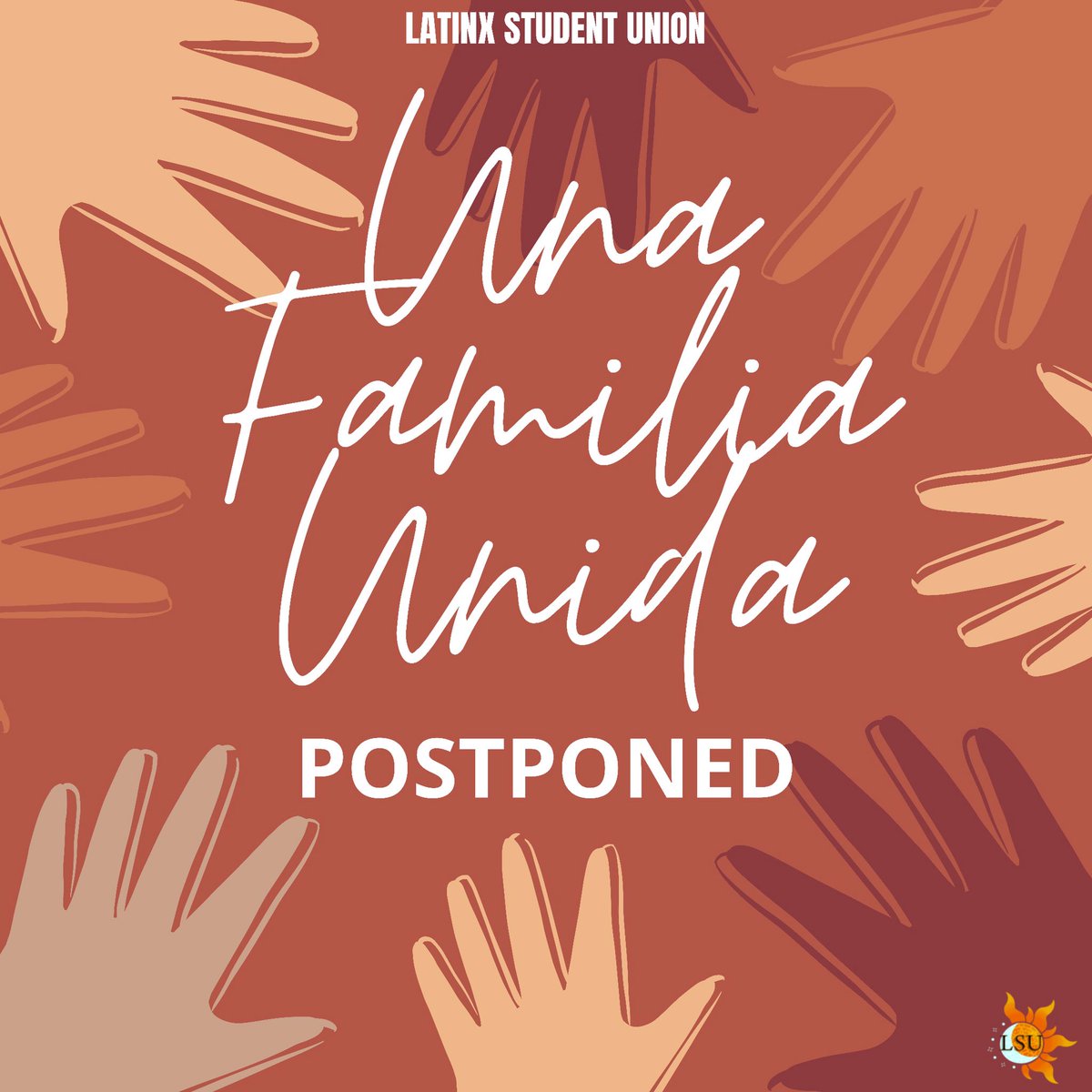 BallStateLSU's tweet image. Lo siento, Familia 😢 Una Familia Unida is postponed but stay alert as we plan to have it in the near future!
