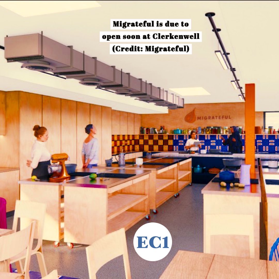 Ec1Echo's tweet photo. Charity @migratefulUK known for their exquisite cookery classes, is set to open soon in Clerkenwell! Read more about it in our exclusive interview : https://t.co/9GZjIOOijF #clerkenwell #ec1 #socent #charity #migrateful https://t.co/J3ehPyRp0P