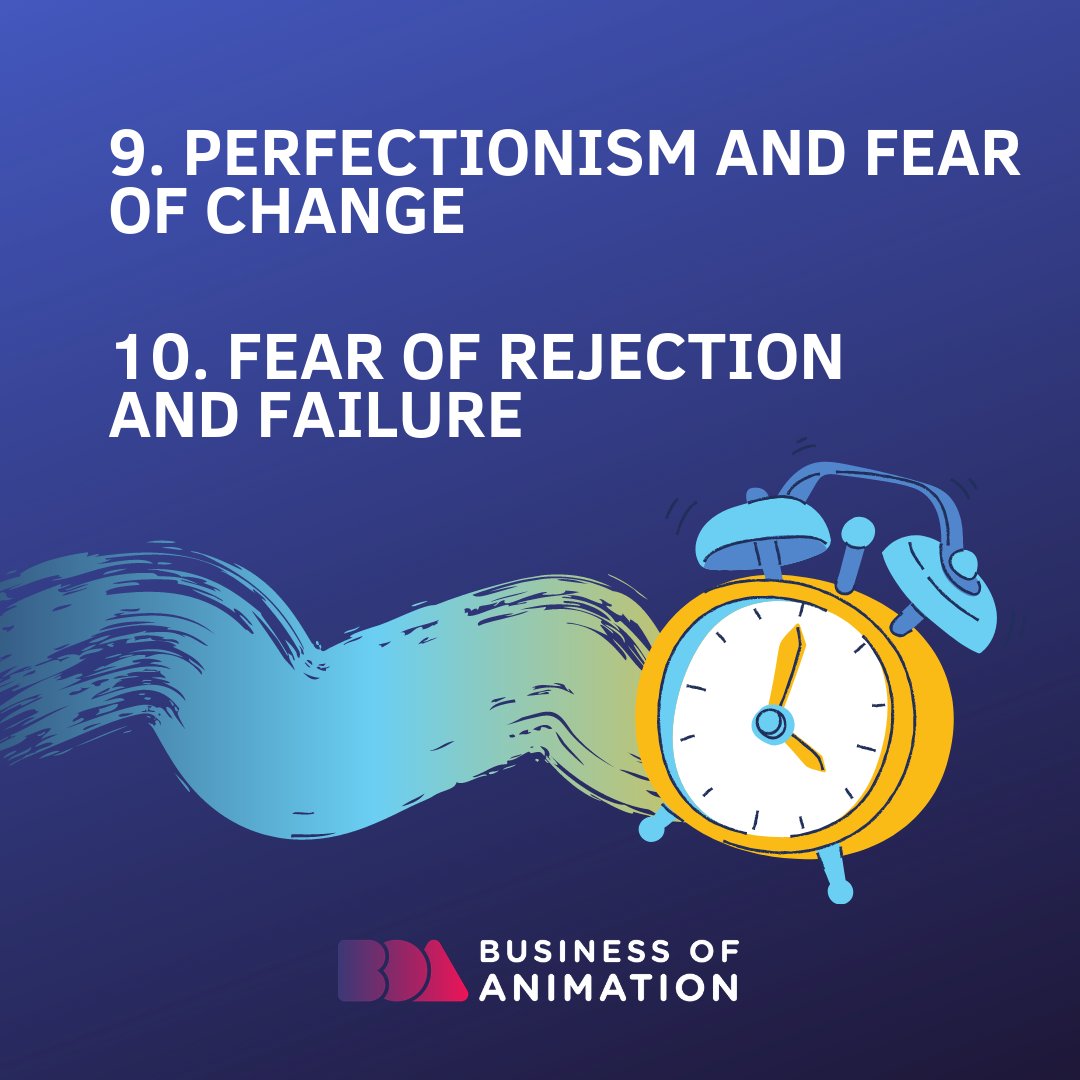 animationbiz's tweet image. 7. Complaining and blaming others
8. Not learning and repeating the same mistakes
9. Perfectionism and fear of change
10. Fear of rejection and failure
11. Not planning or lack of priorities
12. Not living your life to the fullest

#animatorproductivity #AnimatorTimeManagement