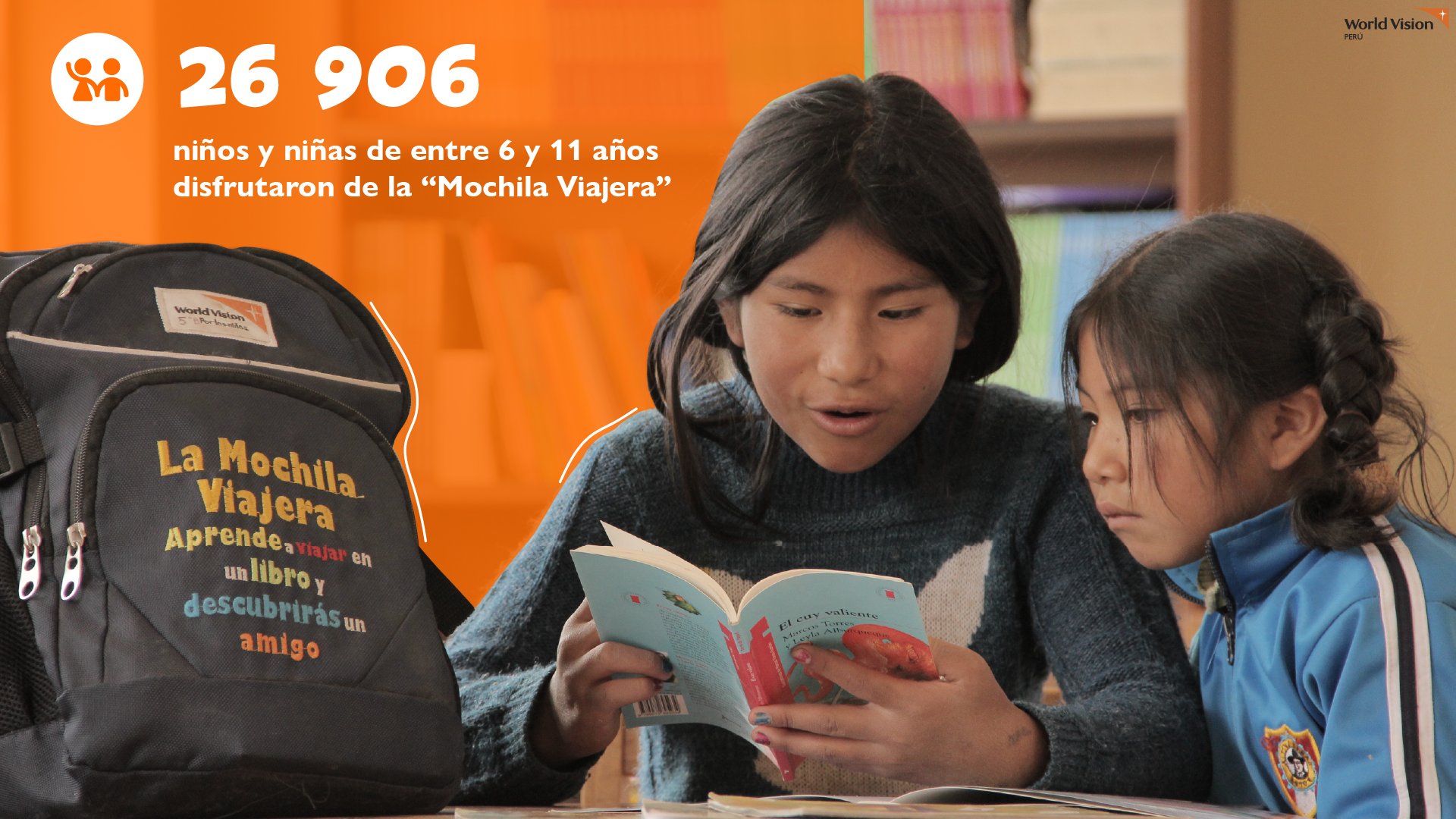 World Vision Perú on X: ¿Ya conoces la Mochila Viajera? Esta es parte de  nuestra estrategia para fomentar el hábito lector en los niños y niñas a  través del préstamo y movilización