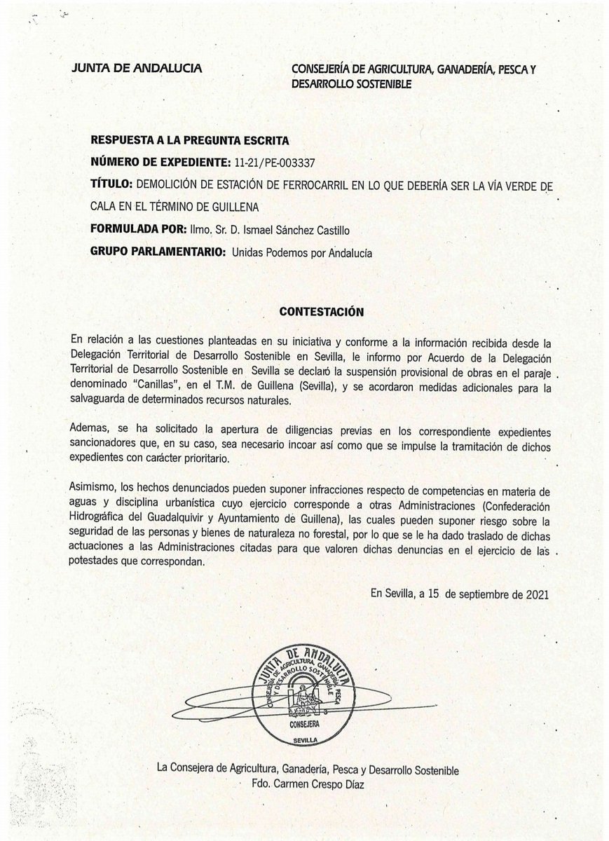 ismaelsc_'s tweet photo. Comparto este artículo que publica @juanca_sev en su blog tras la iniciativa que registramos por el derribo de la estación de La Rigüela en Guillena (Sevilla). La Consejería abre expediente y ve indicios de infracciones. 

https://t.co/agU88aFIHd https://t.co/OO3GmZ6y05