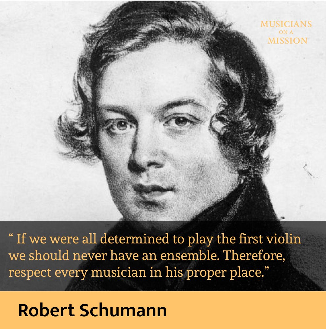 by_brass's tweet photo. #Wisdom of the Great Composer 

If we were all determined to play the #first violin we should #never have an ensemble. Therefore, #respect every musician in his proper place.

—— Robert Schumann https://t.co/bMNLmKPWR3