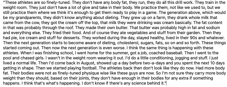 pistolsguys's tweet image. Mike Gundy has many thoughts about why injuries may be so prevalent in this generation.