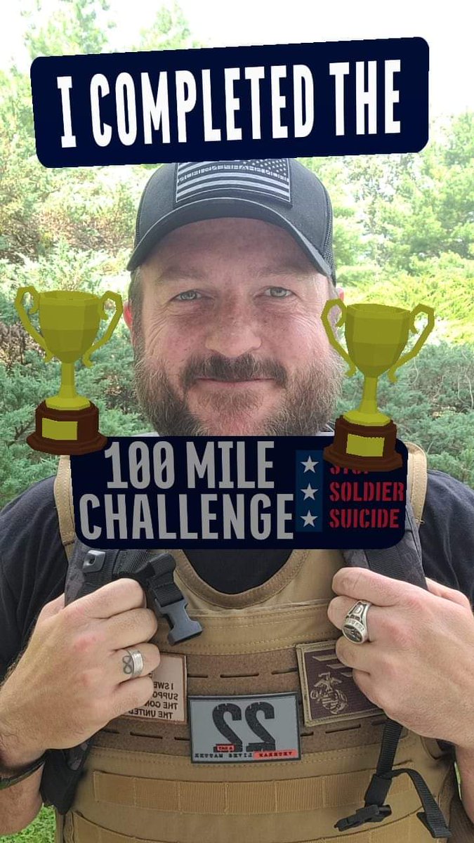 So, to raise awareness and money for a great organization @stopsoldiersuicide I pledged to run 100 miles in September... day 21 I broke the goal. Now it's 22 more miles for each of thr Vets that take their own lived each day... hit my FB page or @oramwellness on FB to donate.