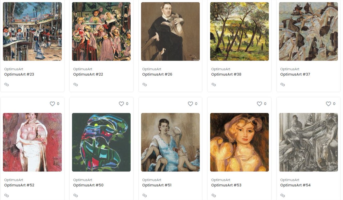 An overview of my #NFT collection
🔥Best is yet to come! 
opensea.io/collection/opt…

#OptimusArt #NFTCommunity #nftcollector #nftcreator #polygonNFT #PolygonNetwork $MATIC
<a href="/opensea/">OpenSea</a> <a href="/rarible/">Rarible</a> @withFND