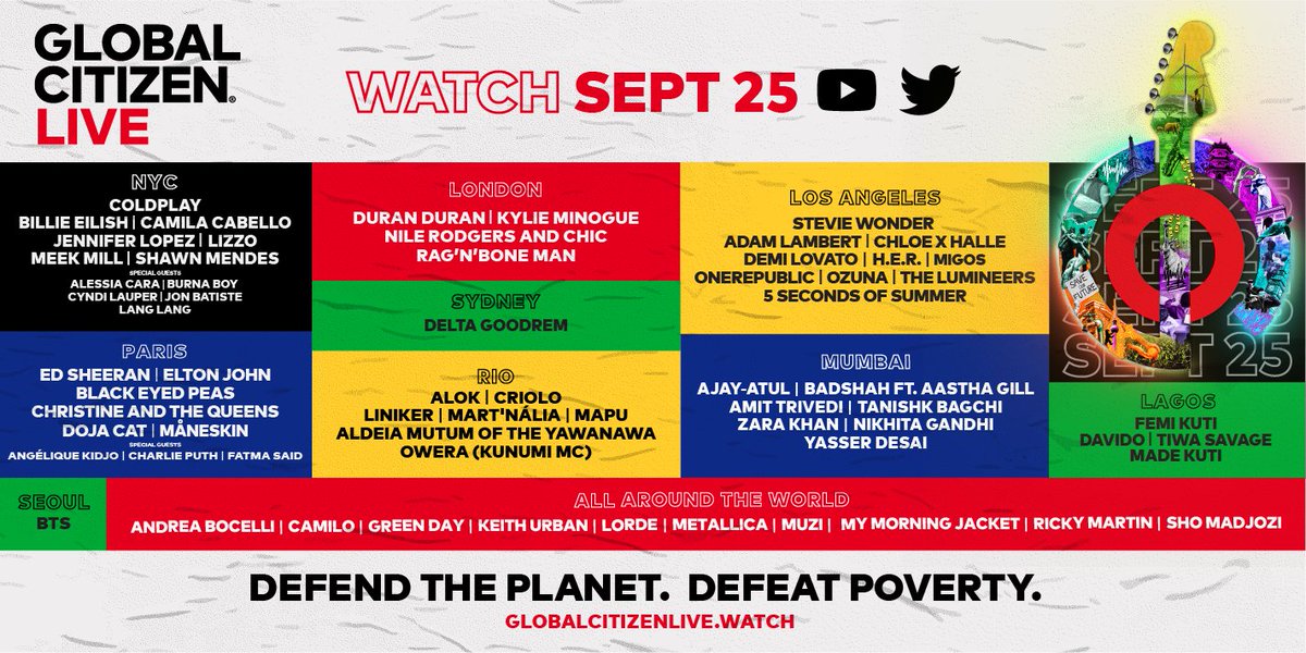 #GlobalCitizenLive is just around the corner! On Sept. 25, your favorite artists will perform from Lagos, Paris, NYC, London, Sydney, Seoul, Rio, LA, Mumbai, AND MORE, but you can watch <a href="/GlblCtzn/">Global Citizen ⭕</a>'s 24-hour broadcast from anywhere in the world! Here's how: glblctzn.me/globalcitizenl…