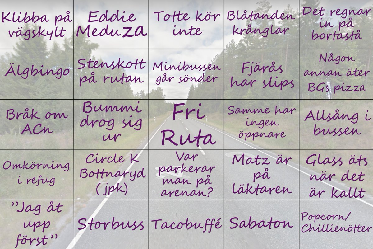 Nu är den här, vad absolut ingen alls har väntat på, min BKs bortaresa Bingo.