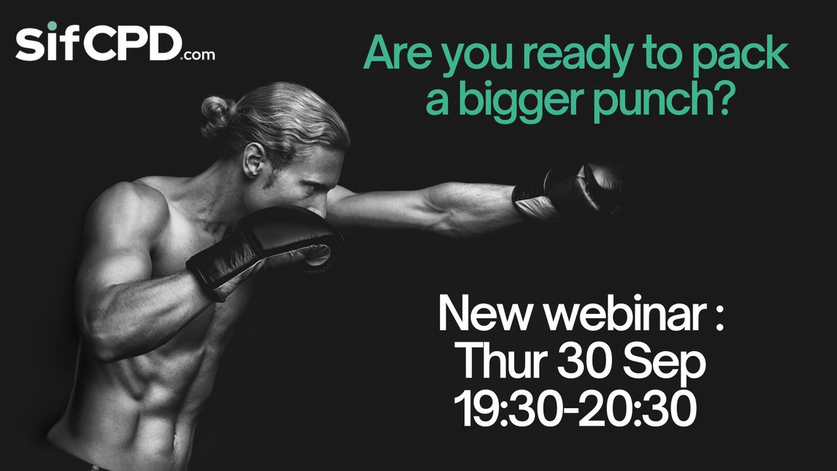 Working as a sole trader/small business is 🤯, it feels like you are drowned out by 'bigger' clinics.

But it’s never been easier to pack a bigger 🥊 !

Find out how next week!, ticket inc recording, so don’t worry if you can’t attend live!

Book here:

sifcpd.com/p/small-busine…