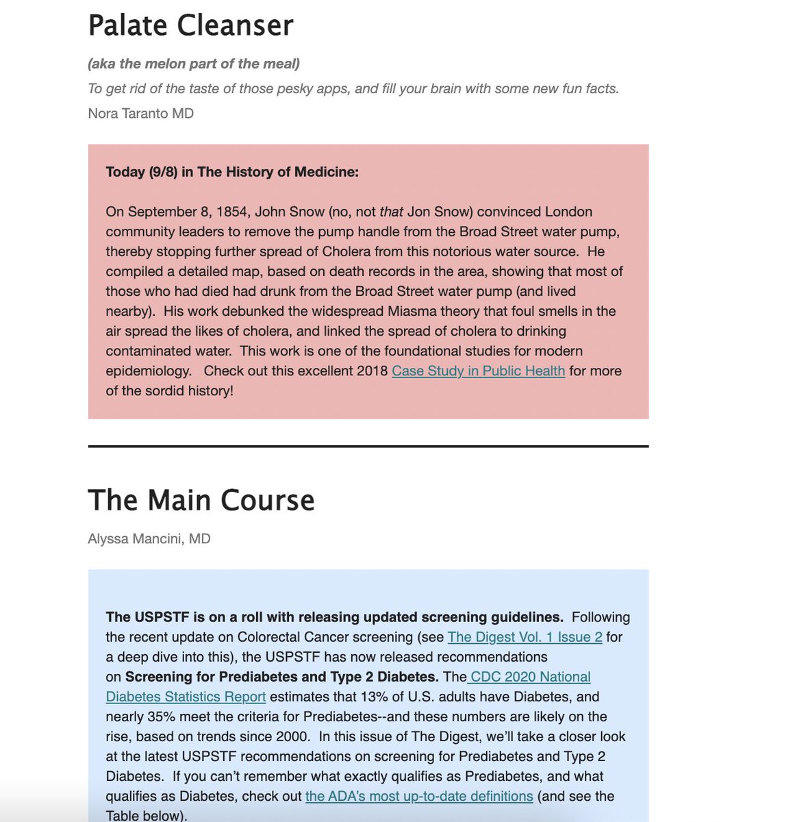 Great, tasty content (Digest Issue 4!) coming at you from <a href="/thecurbsiders/">The Curbsiders</a> @curbsidersdigest TOMORROW AM! #MedTwitter  #MedEd #nibbles Subscribe @ thecurbsiders.com/knowledgefood 
<a href="/AlyssaManciniMD/">Alyssa Mancini, MD</a> <a href="/AlexChaitoff/">Alexander Chaitoff</a> <a href="/katepaint42/">kate grant</a>