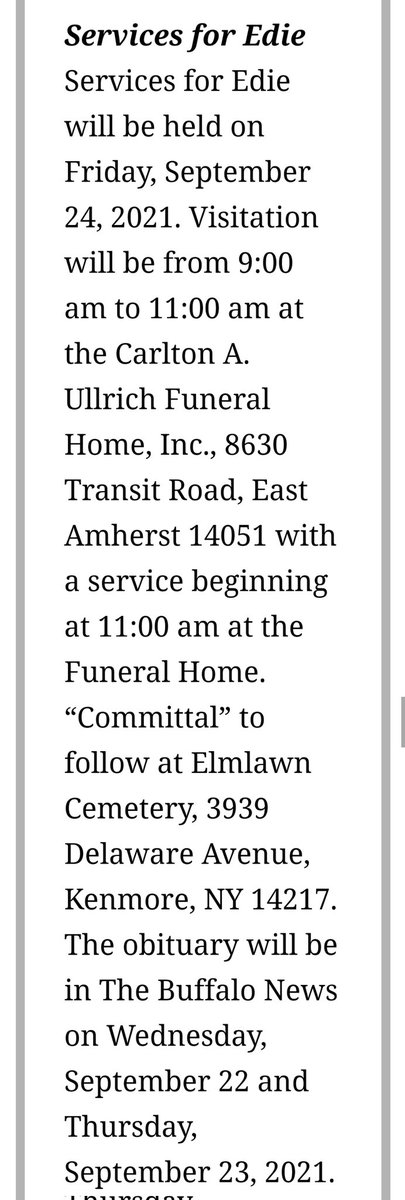 Arrangements for Edith Lewin...