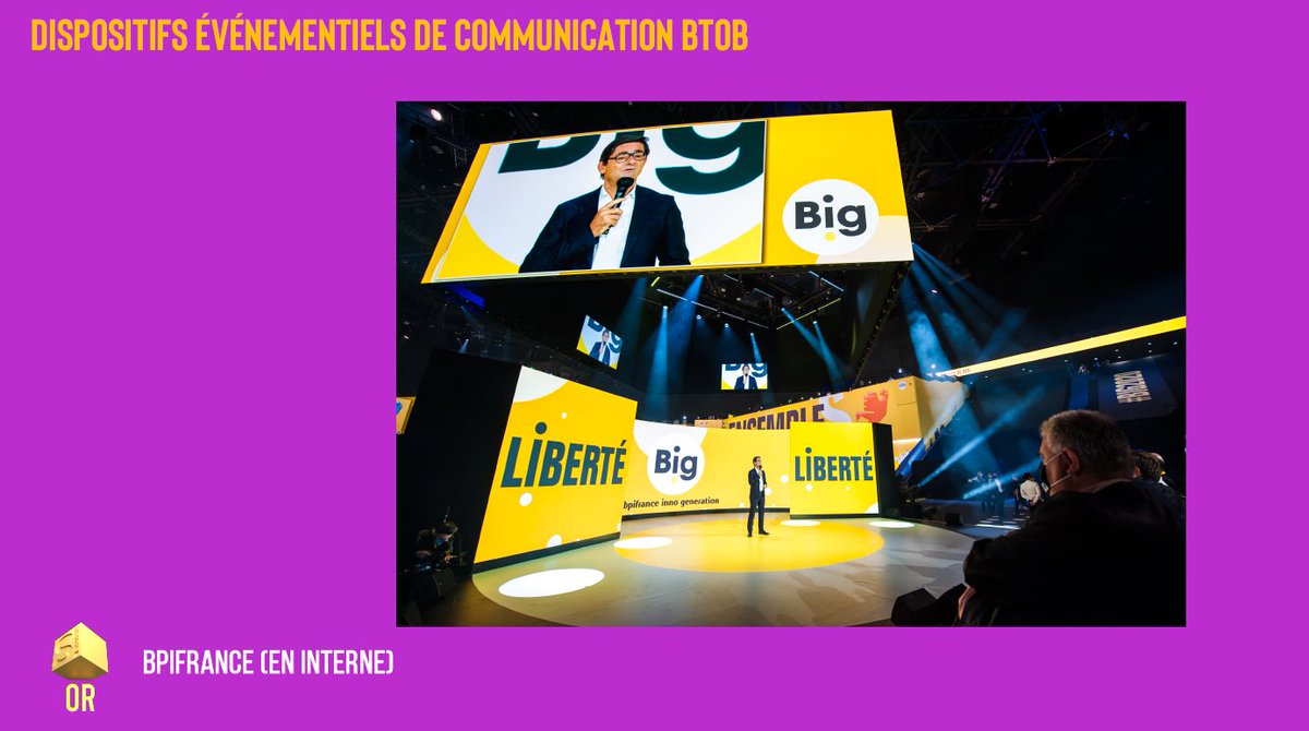 Festival Stratégies / Communication

Dispositifs événementiels de communication BTOB : un OR pour <a href="/Bpifrance/">Bpifrance</a> en interne pour la réalisation « BIG - Bpifrance Inno Generation ». Félicitation à eux !
#gpstrat #WeAreStrat #StratFestival #Strat50 #Communication #Event