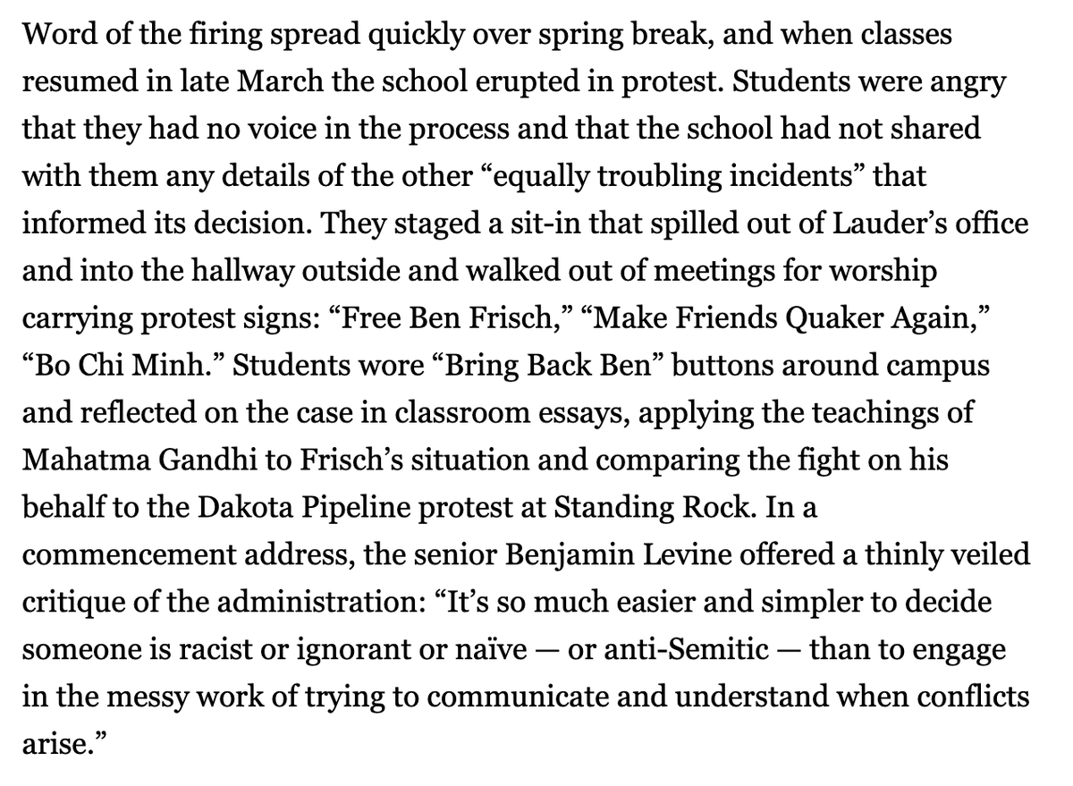 michelleinbklyn's tweet photo. @S___Elliott @SoOppressed Why wouldn't I respond? In the real life incident -- not a tenured professor, obviously -- the students are furious and demand his reinstatement! https://t.co/1SRsFdPipa
