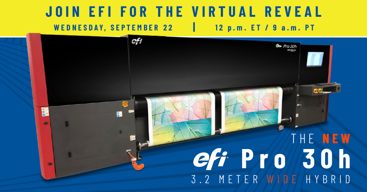 NazdarSourceOne's tweet image. 📣Have you heard about the #EFI #Pro30h Wide #Hybrid? Get the first look during EFI’s Wide Format Wednesday #Webinar tomorrow September 22. It offers superior image quality, versatility, and productivity at a competitive price point. Save your spot now: bit.ly/S1-EFI-Pro30h-…