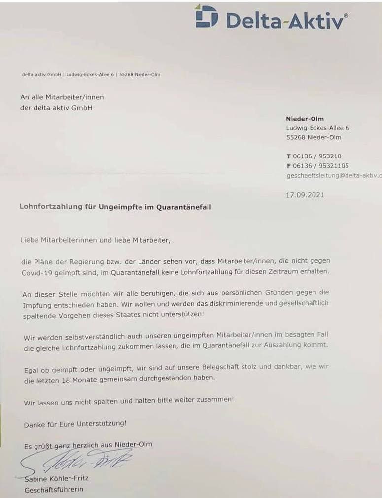 Betreff: Lohnfortzahlung im Krankheitsfall.

„Wir lassen uns nicht spalten…“