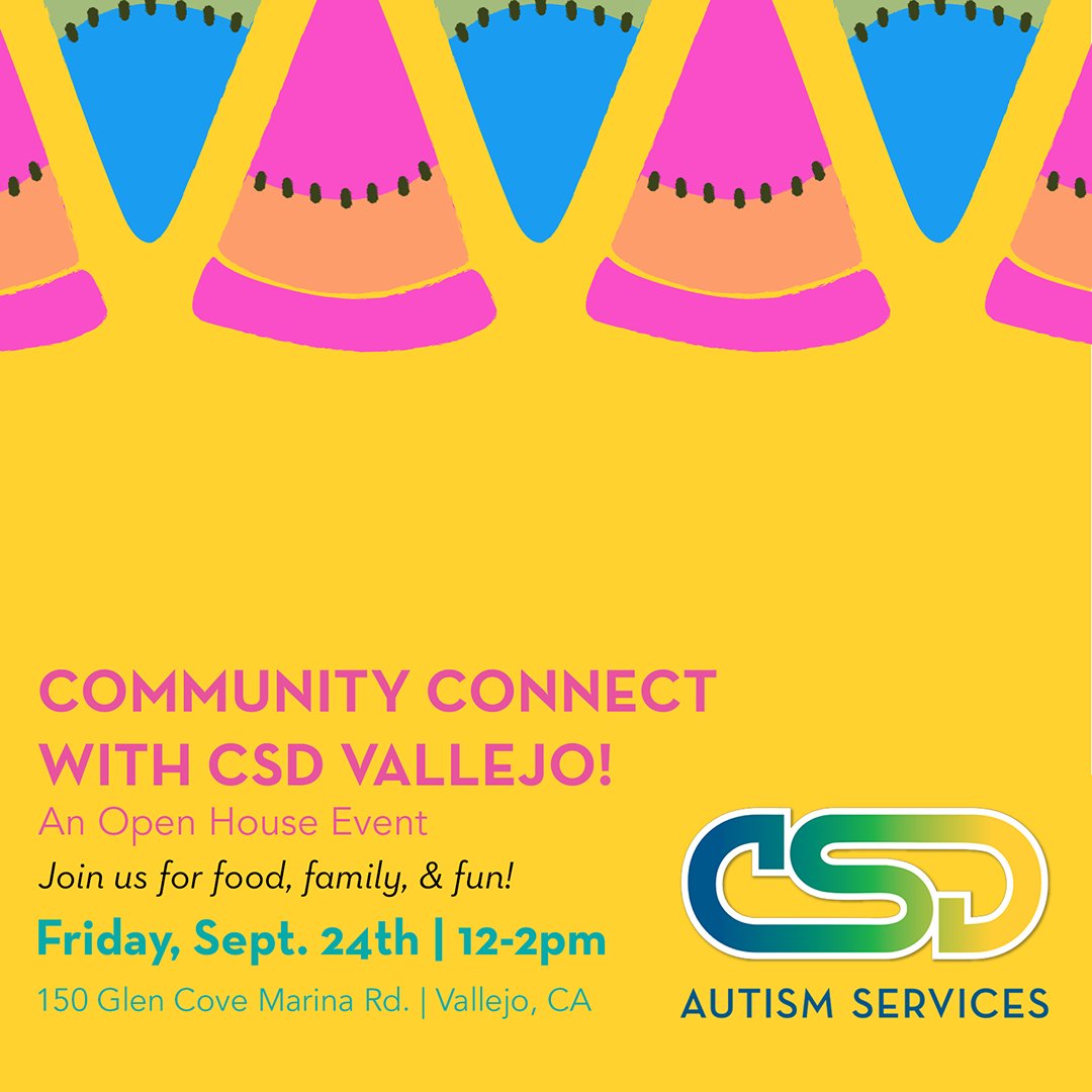 Center for Social Dynamics (@csdautism) on Twitter photo 📣HEY YO VALLEJO!📣
If you're looking ahead for weekend plans already, then come by our Vallejo, CA offices THIS FRIDAY from Noon to 2pm Pacific for a special open house community event, hosted by us!
For more info, DM or contact us at recruiting@csd.me.
See you there! 📣HEY YO VALLEJO!📣
If you're looking ahead for weekend plans already, then come by our Vallejo, CA offices THIS FRIDAY from Noon to 2pm Pacific for a special open house community event, hosted by us!
For more info, DM or contact us at recruiting@csd.me.
See you there!