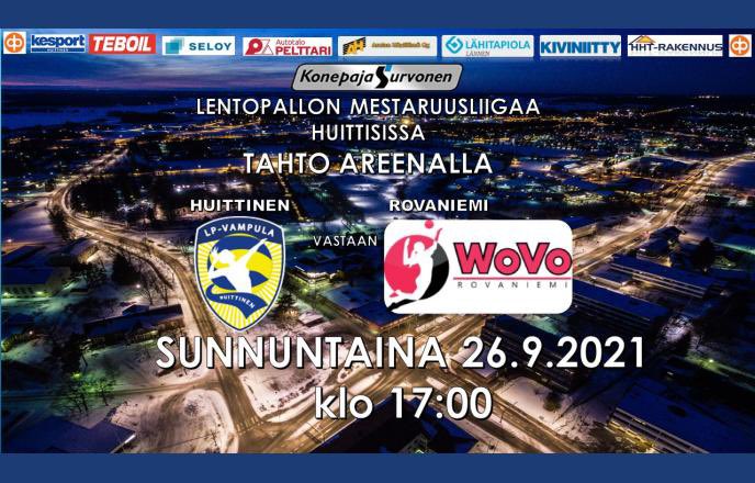 Lentopallon Mestaruusliigakausi alkaa Huittisissa!💙💛

LP-Vampula aloittaa liigakauden sunnuntaina 26.9.2021 klo 17.00 Tahto areenalla👌

LP-Vampula vs WoVo 🔥🔥

Tule katsomaan ja kannustamaan kotijoukkue voittoon!
<a href="/mestaruusliiga/">Mestaruusliiga</a>