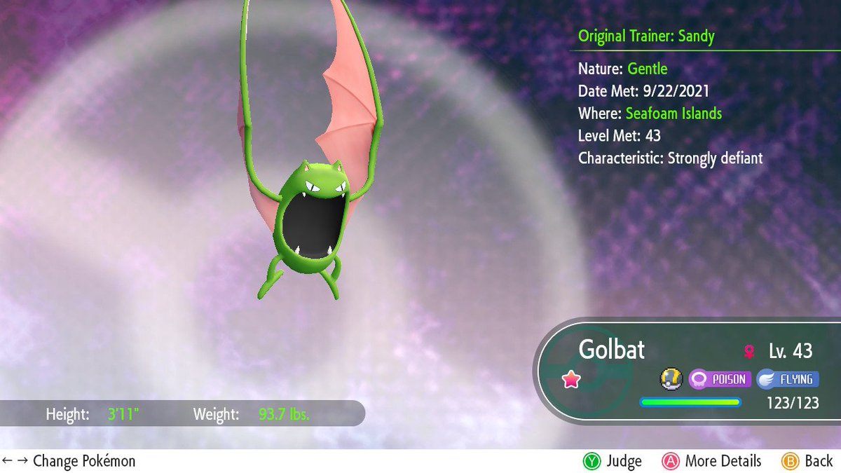 Dino_Deino's tweet image. Cought a Shiny Golbat!! ITS SO CUTE!!! #LetsGoWeek2021