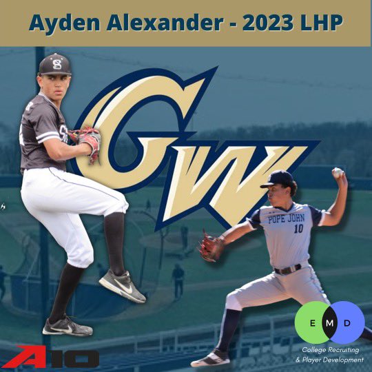 I am extremely excited to announce that I am committing to play Division 1 baseball at The George Washington University! I want to thank God,my family, Coach Russ and Andy and everyone who has helped me along the way.#raisehigh