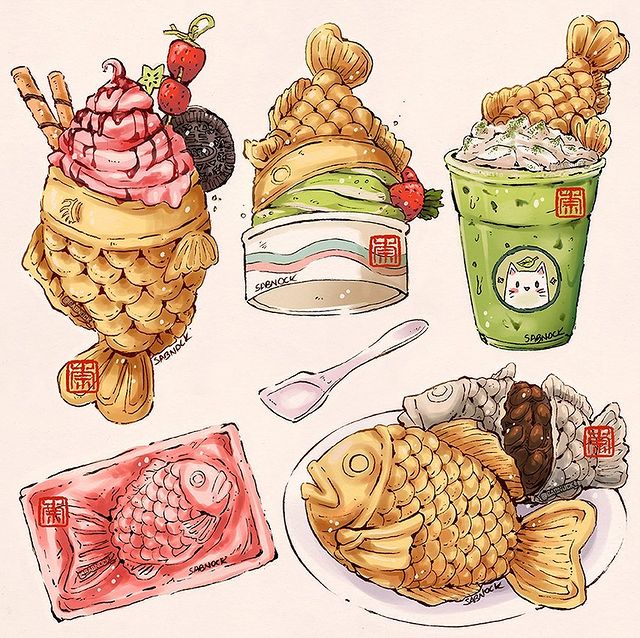 第六天魔王 Lori Twitter T Co Fucgpejhha Taiyaki Study Art Drawing Japanesefood Desserts Matcha イラスト 鯛焼き T Co Acdbdw0gdc Twitter