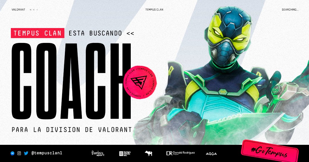 tempusclan1's tweet photo. @BusquedaEsports
Necesitamos un coach para la división de valorant de nuestro equipo de esports.
Básicamente alguien que consuma mucho contenido del juego, entienda bien de el, que estudie bien las composiciónes y nuestros adversarios. https://t.co/kDBnrse9n4