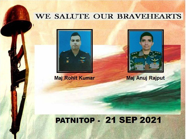 ShahImtiyaz90's tweet photo. #LtGenYKJoshi, #ArmyCdrNC and all ranks #salute the bravehearts Major Rohit Kumar &amp; Major Anuj Rajput who made the supreme sacrifice in the line of duty on 21 Sept 2021 at #Patnitop and offer deepest condolences to their families.#shraddha #TruthOfShraadh #Sony #4BTS https://t.co/rk8UxpOGWV