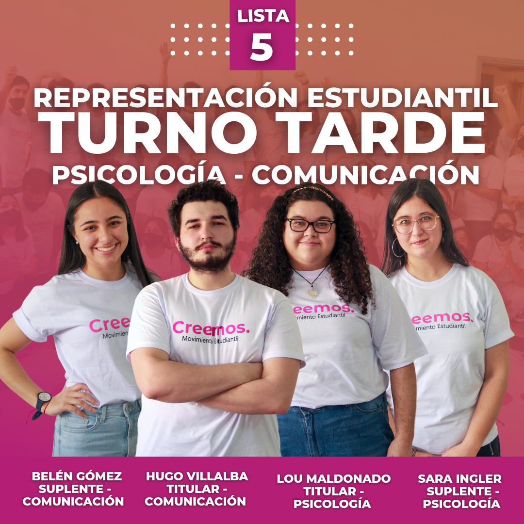 Creemos_filouna's tweet photo. Te presentamos a las candidatxs para la Repre TT de Comunicación y Psicología. Priorizamos la construcción equitativa en 1 chapa que involucra a 2 carreras que, con sus necesidades y objetivos particulares, pueden trabajar por el beneficio estudiantil💪🏼
#CREEMOS #CEFFUNAPRESENTE https://t.co/N0Hrdtf8MJ