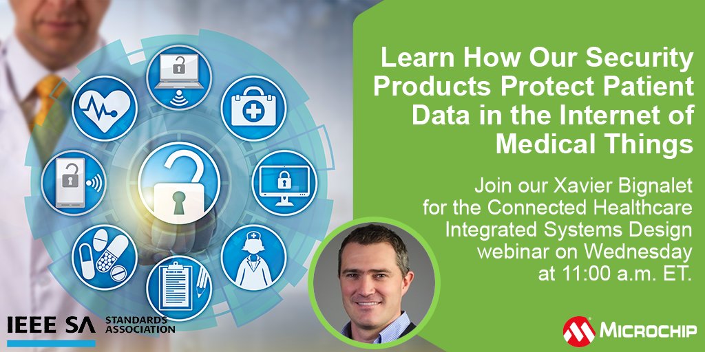 MicrochipTech's tweet image. Join us for Connected Healthcare Integrated Systems Design tomorrow at 11:00 a.m. EST. Register for your free virtual pass: mchp.us/39moZYp. #IEEHLS #IntegratedSystemsDesign #cybersecurity #IEEE #medicaldevices @IEEESA